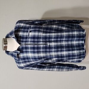 TOAD & CO Bodie Dos 1/4 Zip Plaid Flannel Shirt Women's size Medium